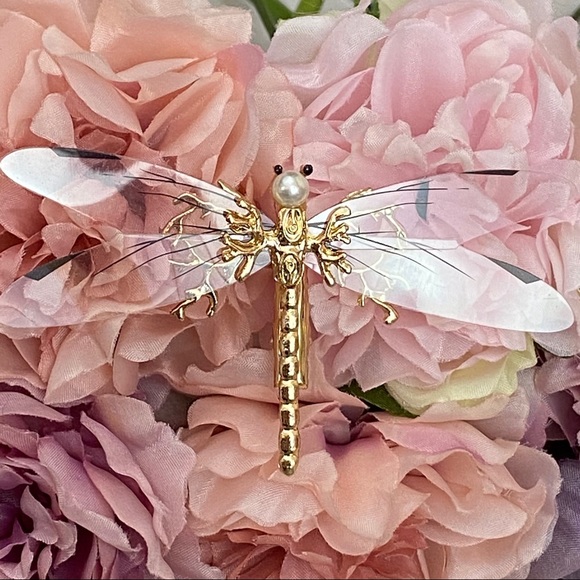 Bohemian Beautiful Gold Dragonfly Hair Clips - Picture 12 of 16
